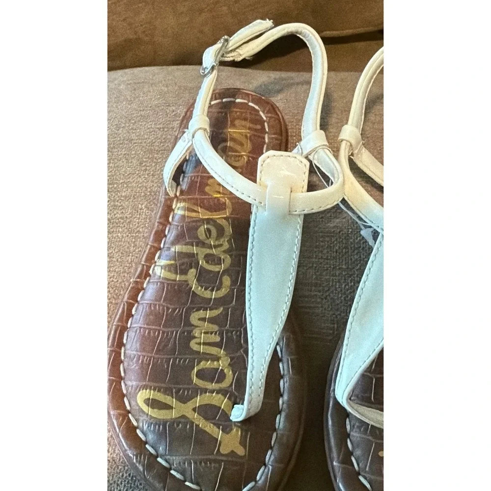 Sam Edelman Gigi Kids White Patent T-Strap Sandals‎ Girls Size 12M Resortwear
